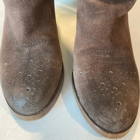 The Car Shoe Prada Suede Tall Boots Perforated - Picture 4 of 9